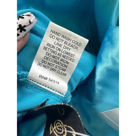 Josh & Jazz NWT Turquoise Beaded Satin Halter Mini Cocktail Dress Pockets 9/10 - Picture 7 of 7